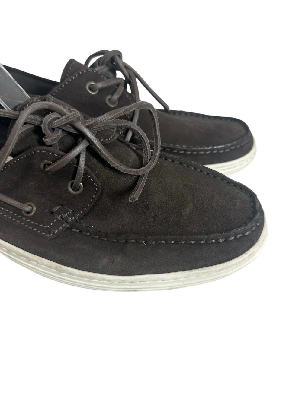 BAGAI Men's 42 Chocolate Brown Suede Lace up Boat Shoes